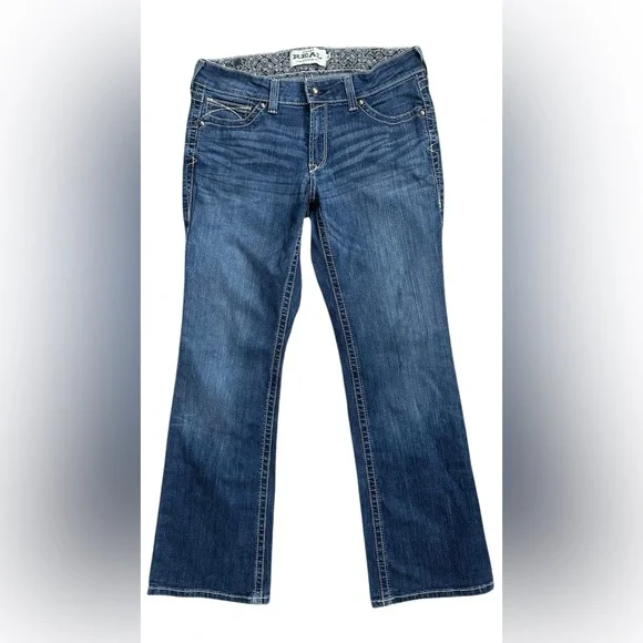 Ariat R.E.A.L Denim Medium Wash Mid Rise Workwear Bootcut Jeans Size 32 Reg - Picture 6 of 10